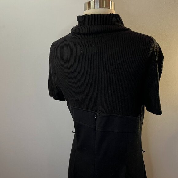 Michael Kors Women's Black Turtleneck Ribbed Upper Dress - Size 8 - Picture 3 of 5